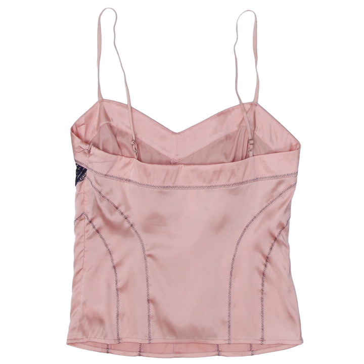 Y2K JenniferLopez Strappy Lace Detailed Satin Top - Fashion Rerun Vintage Migration_Tops