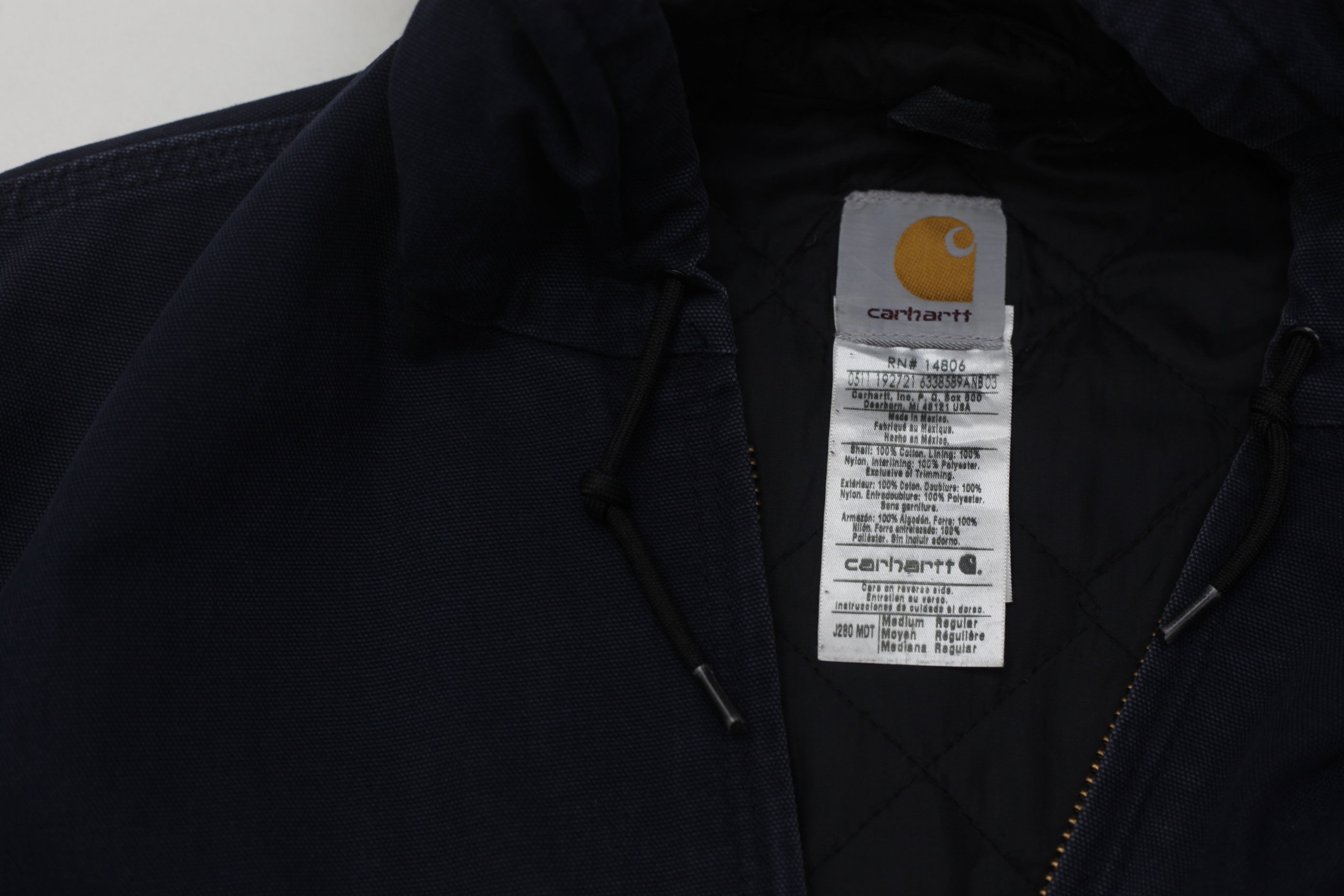 Shop Mens Carhartt J280 MDT Active Jacket Duck Hoodie Quilted