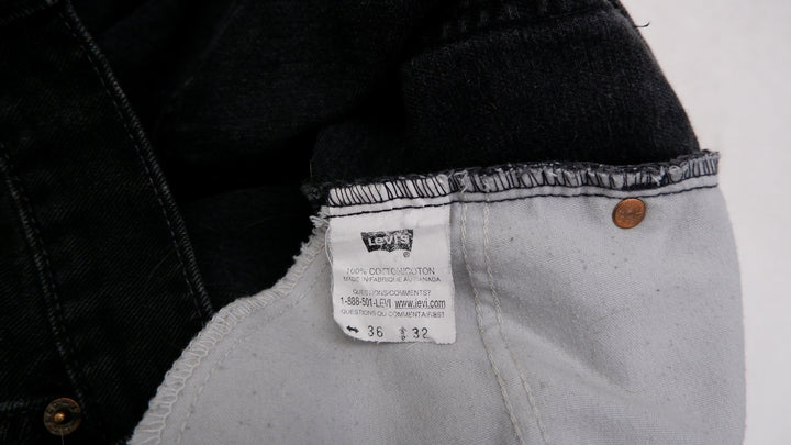 Vintage Mens Levi's 501 Black Straight Leg Denim Jeans