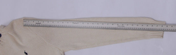 Vintage Mens Ralph Lauren Off White Cotton Logo Sweater Size L | Migration_Knitwear & Sweaters RL Collection | Fashion Rerun