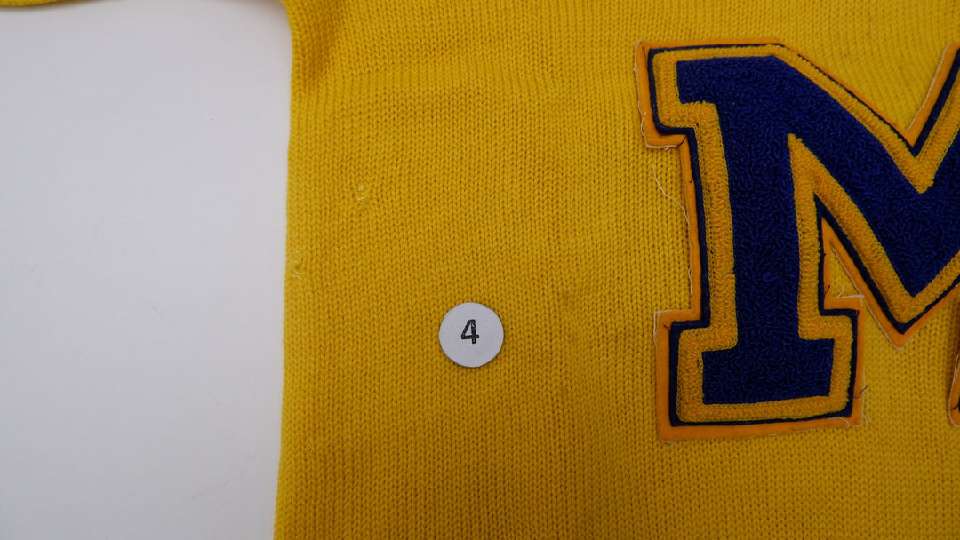 Vintage Mens Holzapfel Bros Sweater Yellow Black Knit Letterman | Migration_Jumper & Knitwear - View 7 | Fashion Rerun