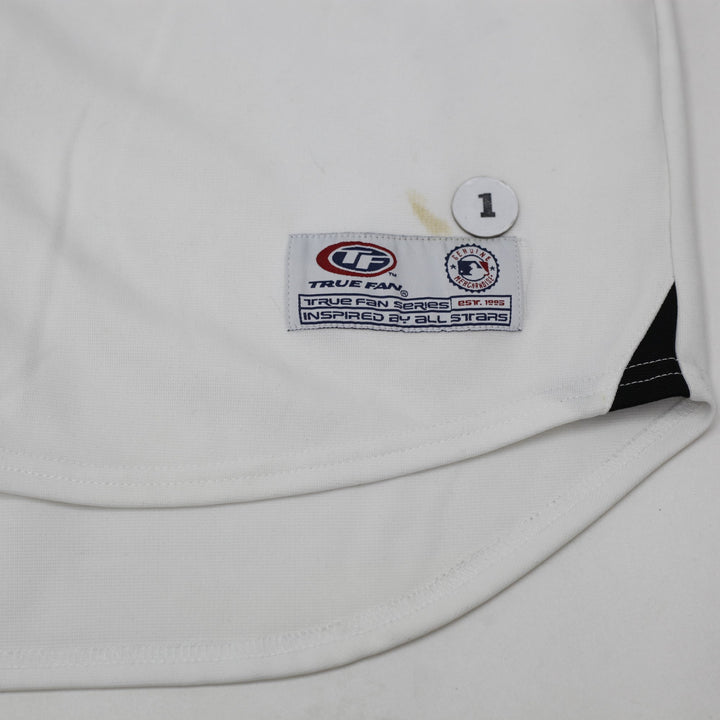 Mens True Fan White Sox Baseball Button Jersey