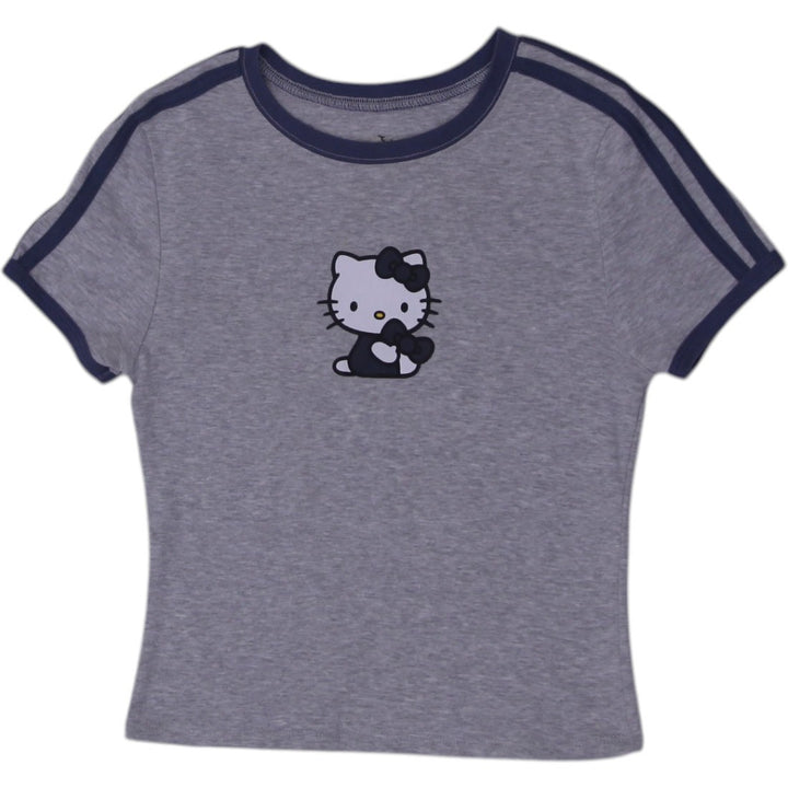 Y2K Ladies Hello Kitty Graphic T-Shirt Gray Short Sleeve Top Size XS | Migration_Y2K Tops | Fashion Rerun