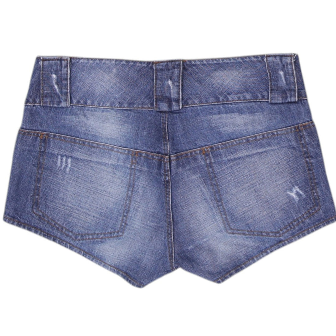 Y2K Ladies Pink Woman Low Rise Micro Denim Shorts Size XS