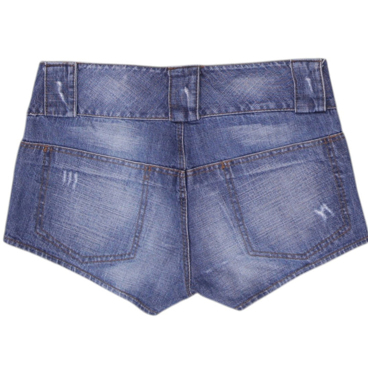 Y2K Ladies Pink Woman Low Rise Micro Denim Shorts Size XS
