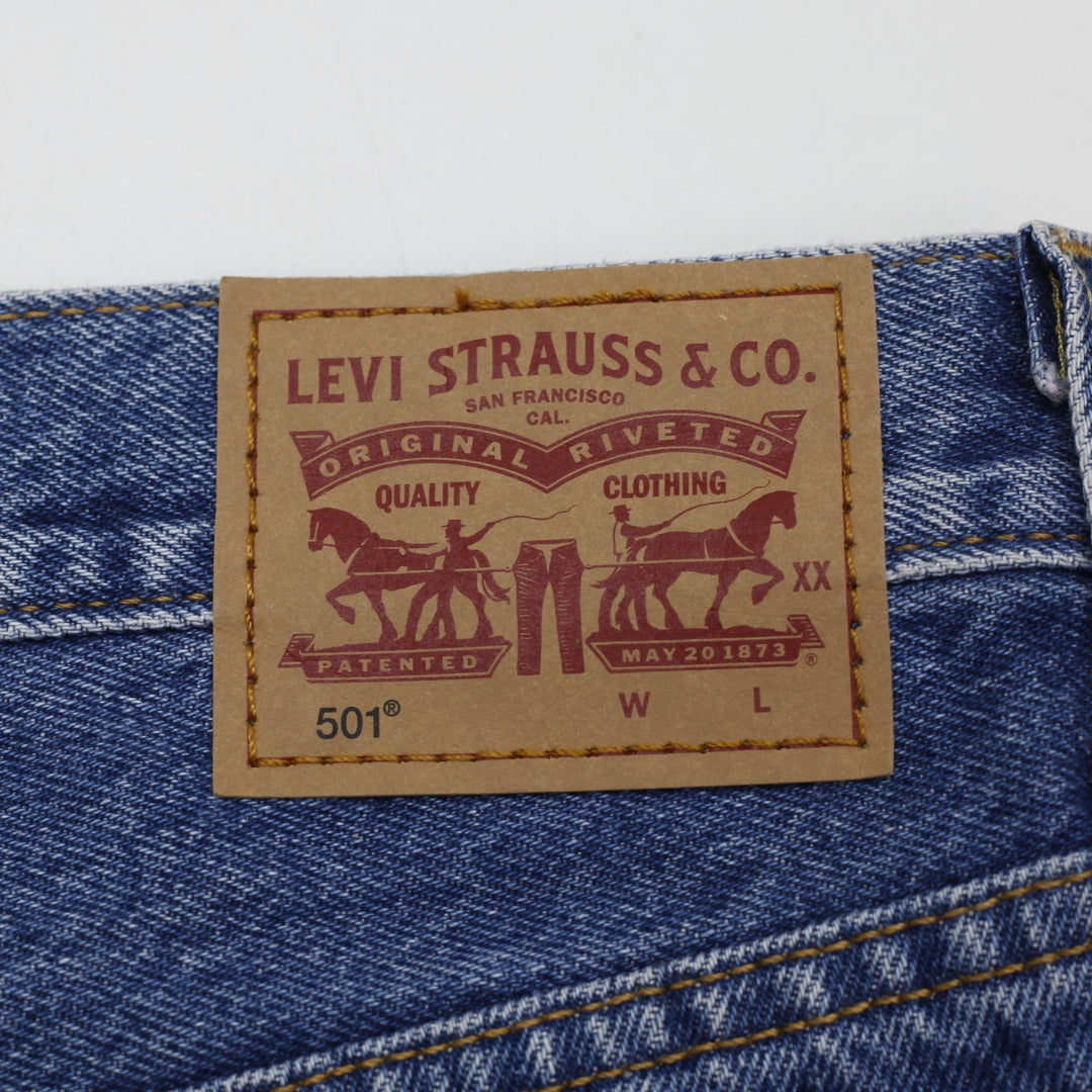 Ladies Levis 501 Water<Less Mid-Thigh High-Rise Denim Shorts Size W32