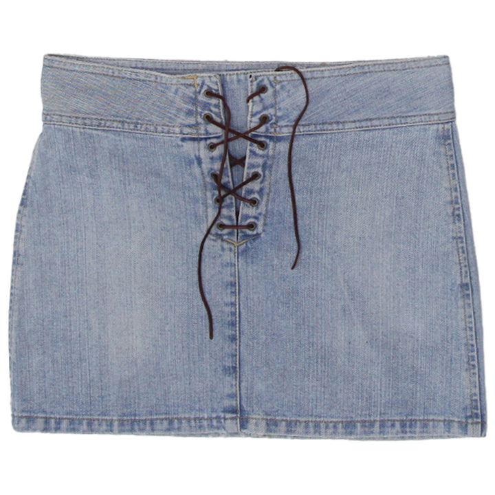 Y2K Ladies TRF Jeans Lace Up Mini Skirt