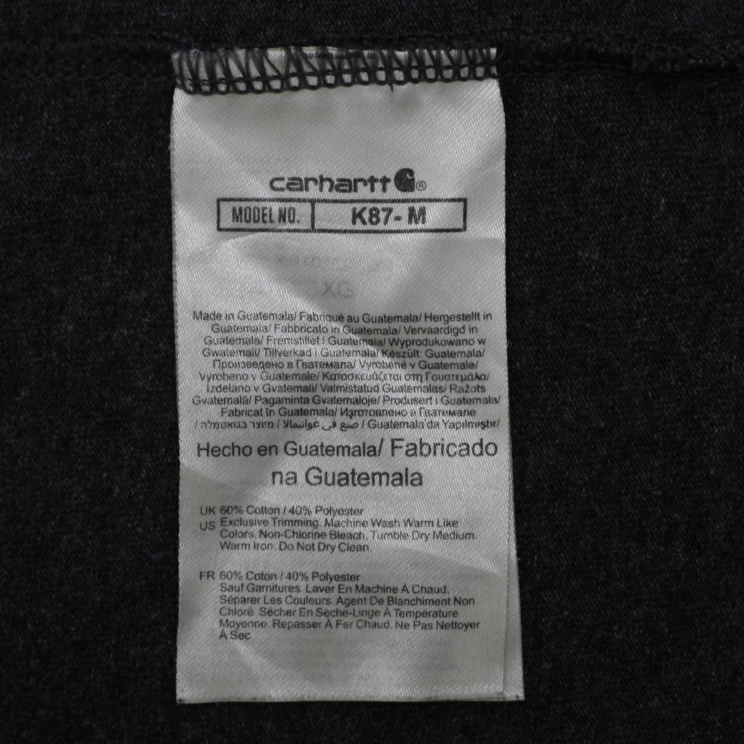 Mens Carhartt K87 Loose Fit Heavyweight Pocket T-Shirt Dark Heather Charcoal XL