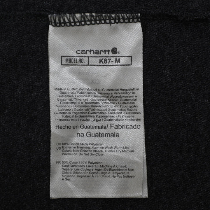 Mens Carhartt K87 Loose Fit Heavyweight Pocket T-Shirt Dark Heather Charcoal XL