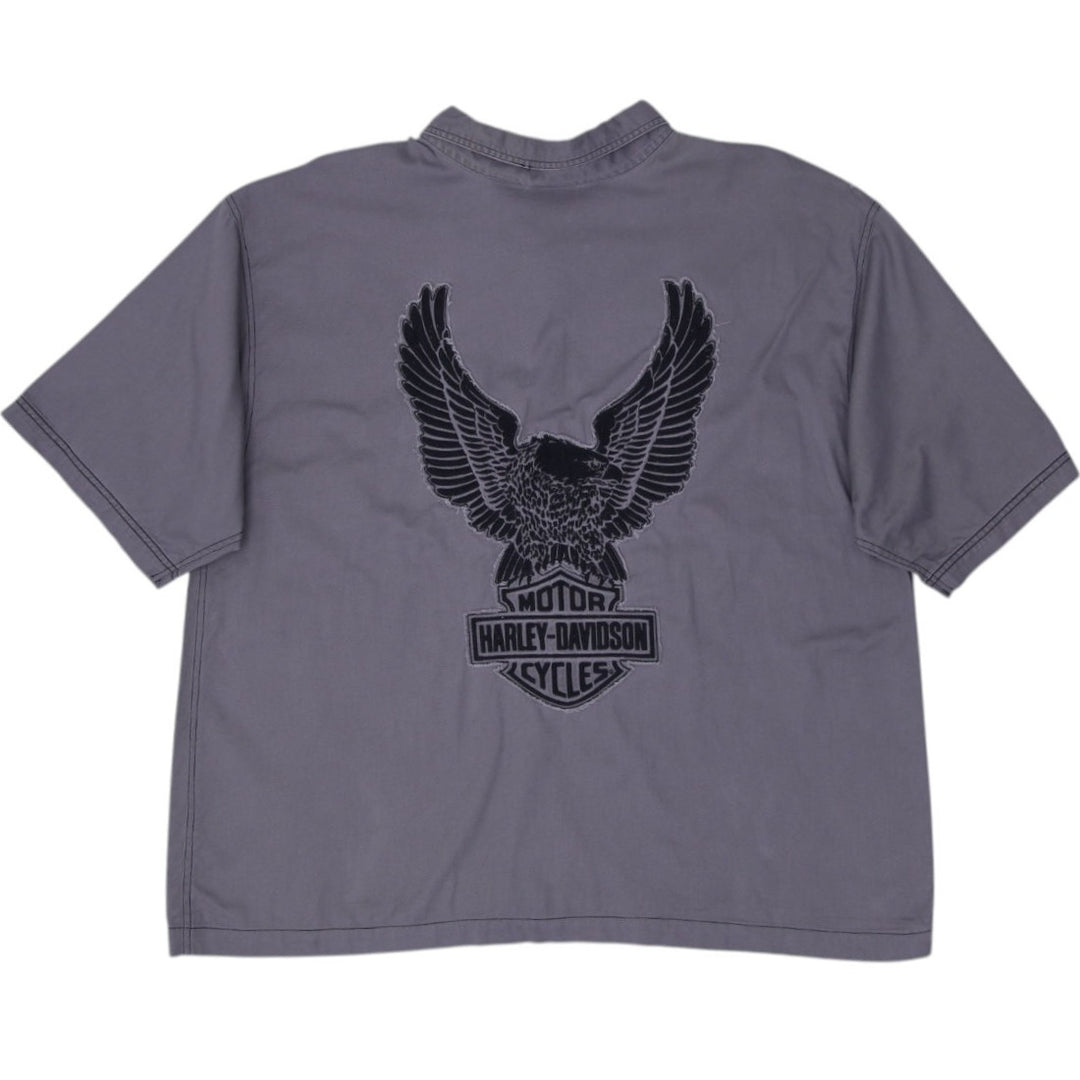 Mens Harley Davidson Gray Graphic Eagle Logo Short Sleeve Shirt Size 5XL