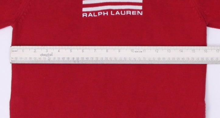Vintage Ladies Polo Jeans RL Red Turtleneck Knitted Sweater M