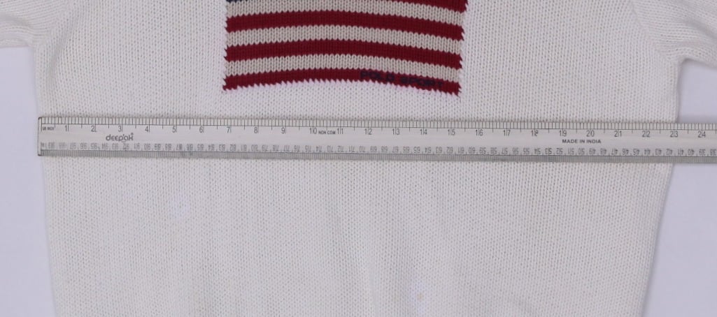 Vintage Polo Sport Ralph Lauren Flag 100 Cotton Crewneck Sweater Cream L | Migration_Jumper & Knitwear RL Col | Fashion Rerun