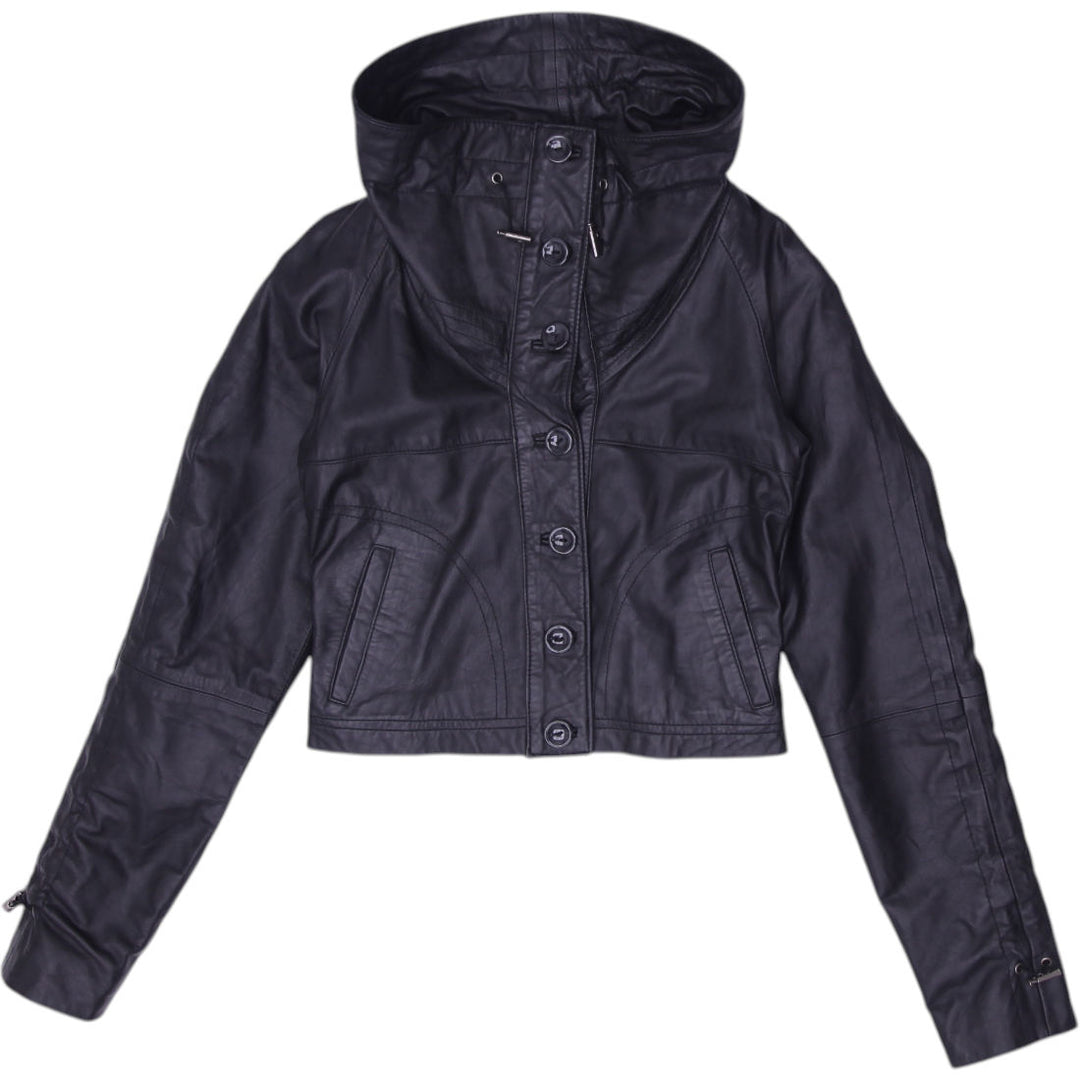 Y2K Ladies Bebe Casual Leather Jacket Size XS