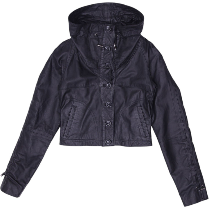 Y2K Ladies Bebe Casual Leather Jacket Size XS