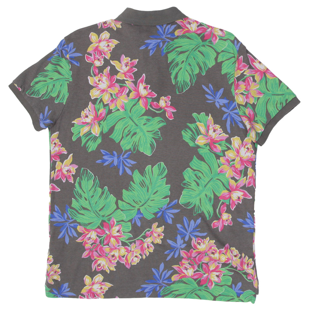 Mens Polo Ralph Lauren Floral Print Custom Slim Fit Polo T-Shirt