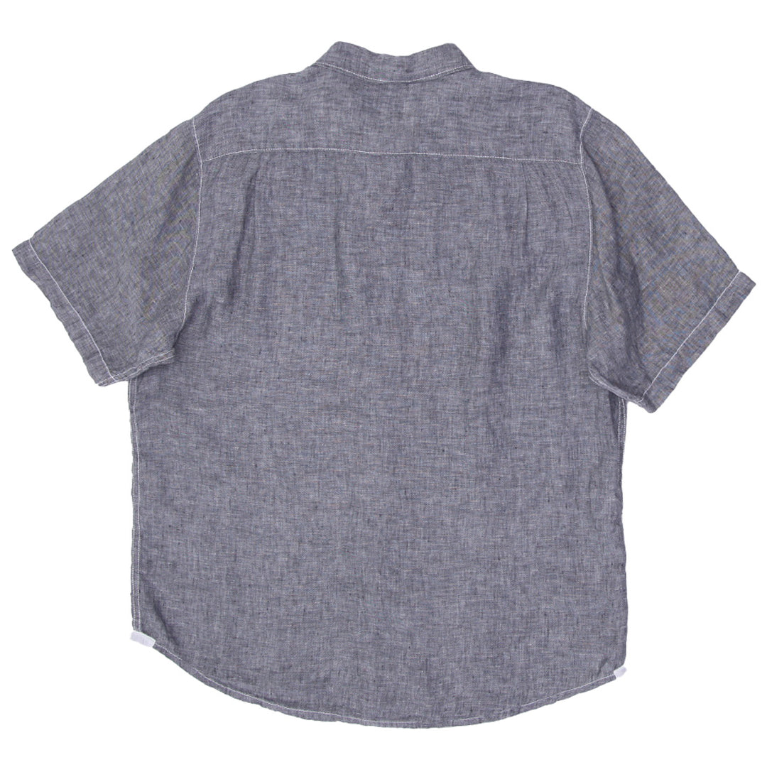Mens Tommy Bahama 100% Linen Short Sleeve Gray Shirt