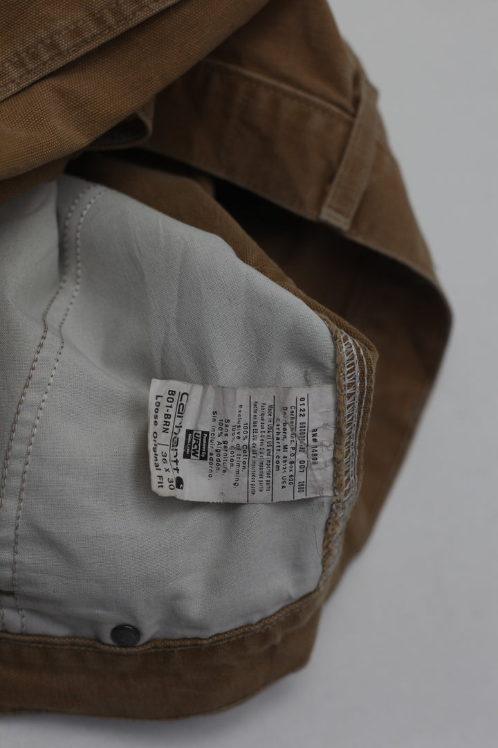 Mens B01 BRN Loose Original Fit Double Knee Carhartt Pants