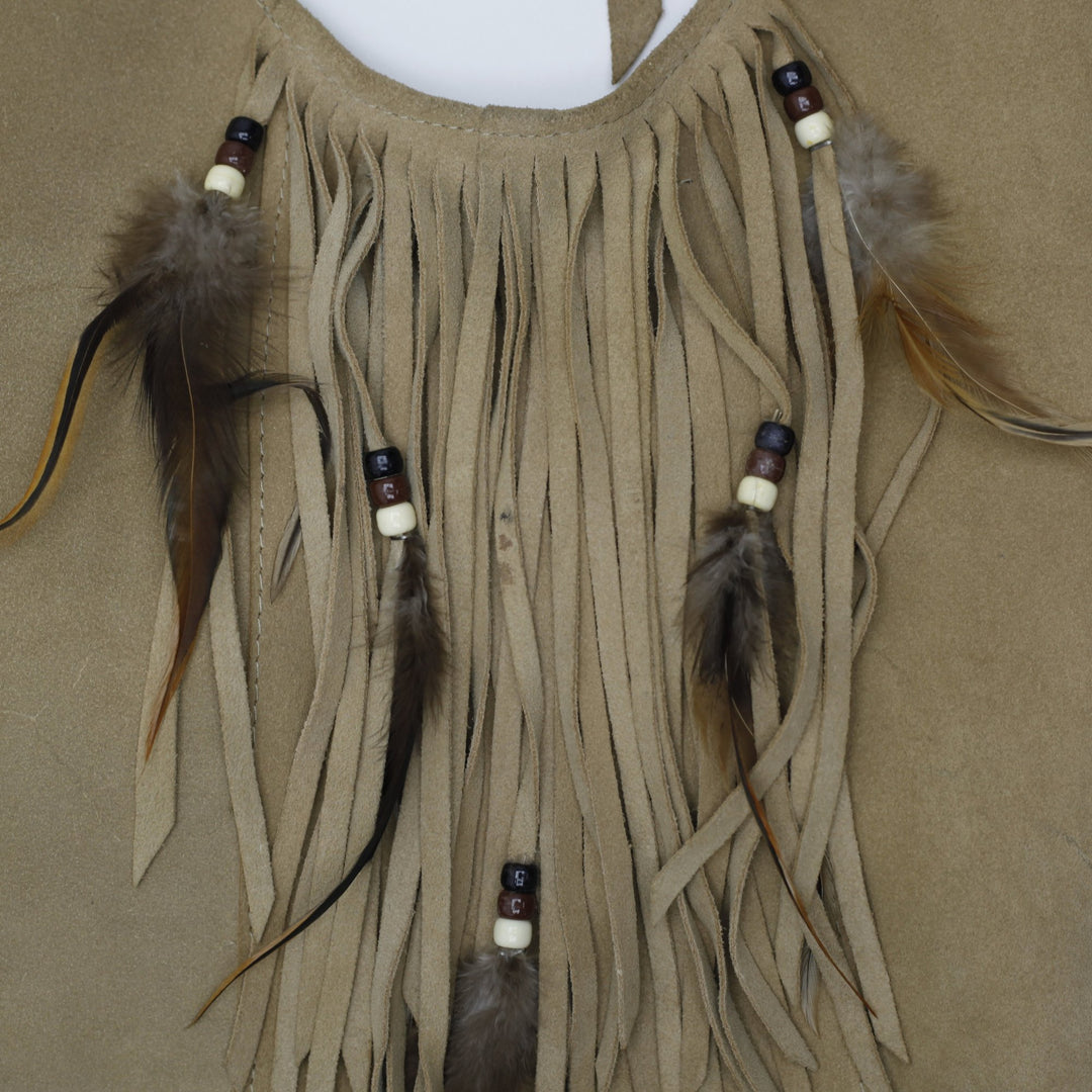 Vintage 70's HB Suede Fringe & Feather Halter Top Made in USA Size M