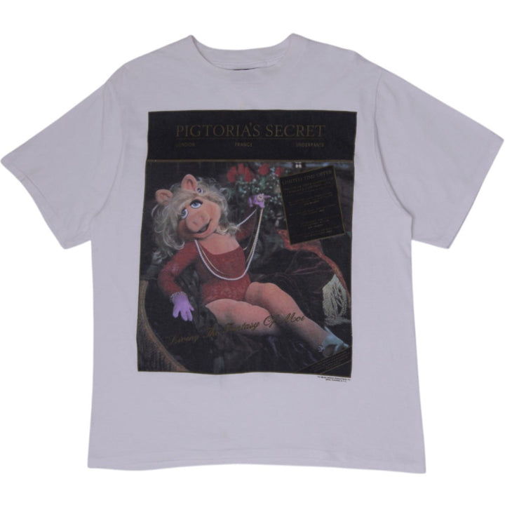 Vintage 90s Miss Piggy Pigtoria's Secret Parody T-Shirt Jim Henson Changes Single Stitch XL