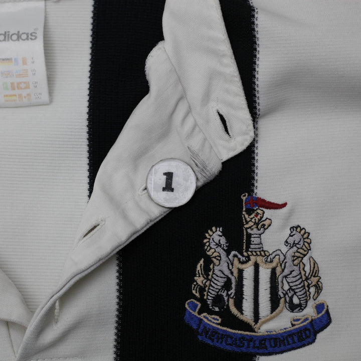 Vintage Adidas 995-1997 Newcastle United Home Black Striped Soccer Jersey M | Migration_Jerseys - Detail View | Fashion Rerun