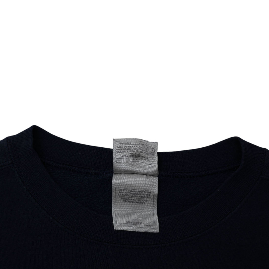 Vintage Mens Nike Sweatshirt Navy Blue Fleece Logo Essential | Migration_Sweatshirt - Detail View | Fashion Rerun