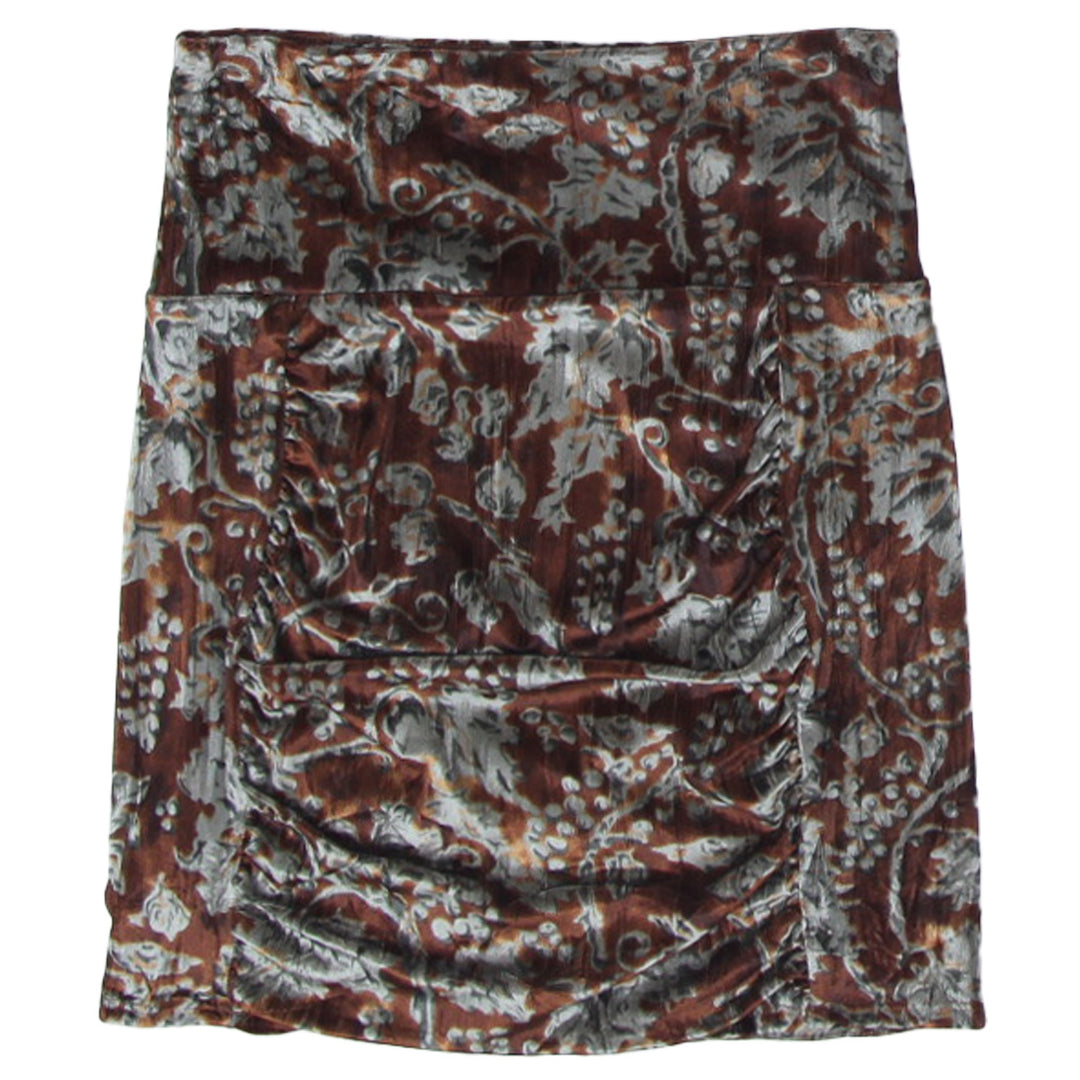 Y2K Ladies Free People Floral Velvet Mini Skirt