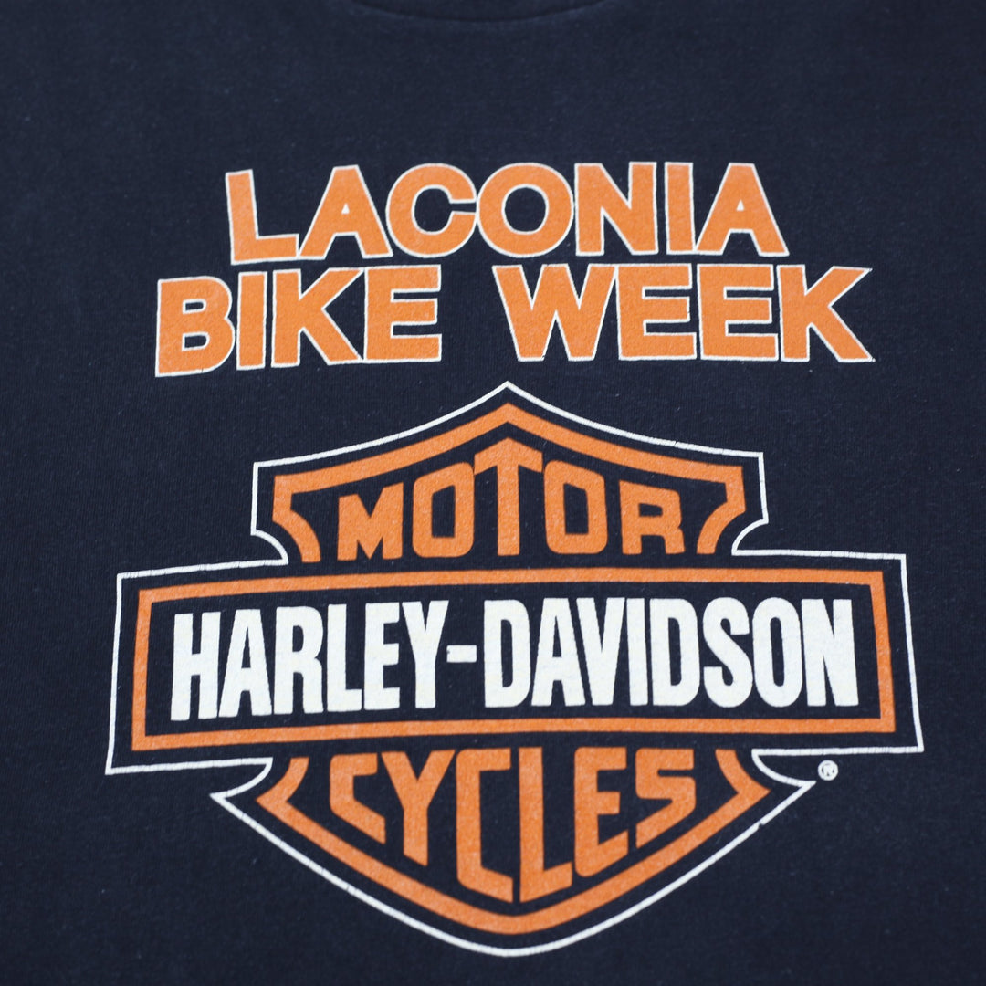 Vintage Harley Davidson Laconia Bike Week Black T-Shirt Made In USA Size XL