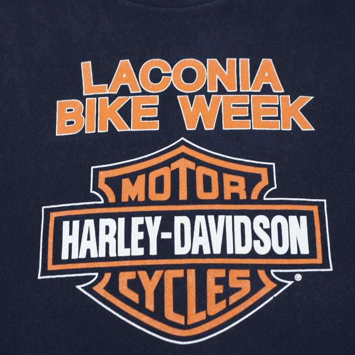 Vintage Harley Davidson Laconia Bike Week Black T-Shirt Made In USA Size XL