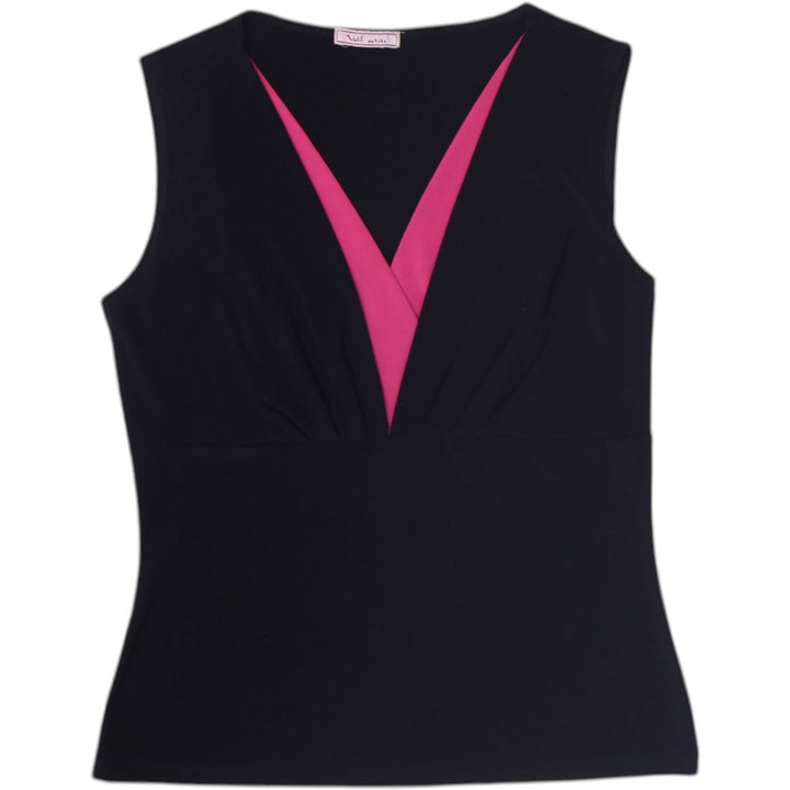 Y2K Ladies Vohl Petite Sleeveless Top Black Pink