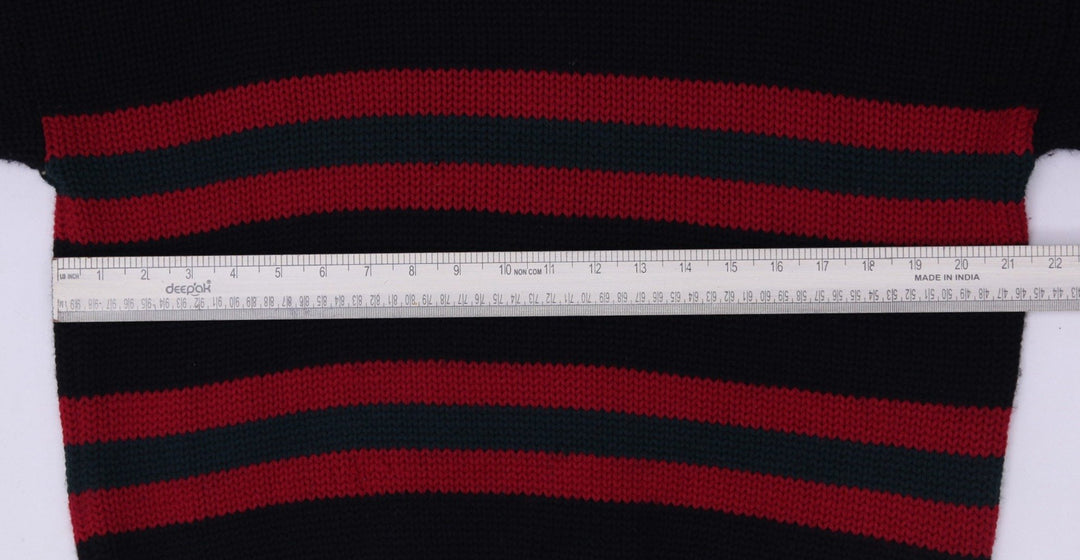 Vintage Polo By Ralph Lauren Striped 100% Wool Crewneck Sweater