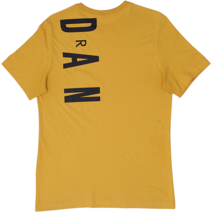 Mens Nike Jordan Men Air Stretch T-Shirt Pollen Yellow Black Jumpman Logo Tee