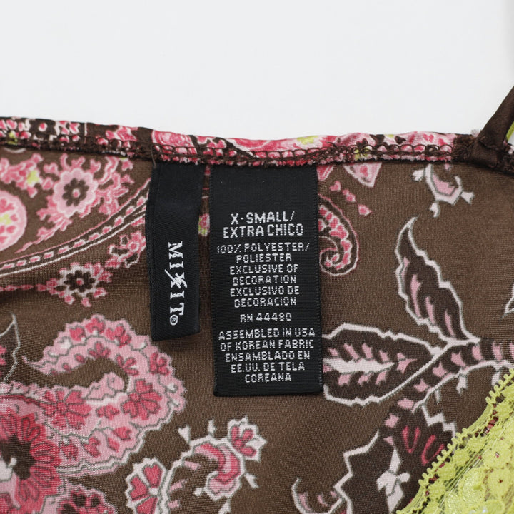 Y2K Paisley Lace Trim Cami Top Size XS | Migration_Y2K Tops - Back View | Fashion Rerun
