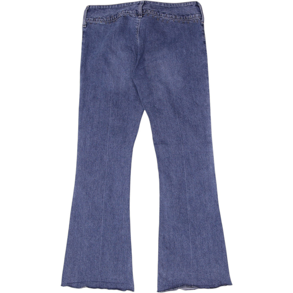 Y2K Ladies Silver Jeans Lace-Up Vintage Flare Denim Jeans Size 30 | Migration_Jeans & Pants - Side View | Fashion Rerun