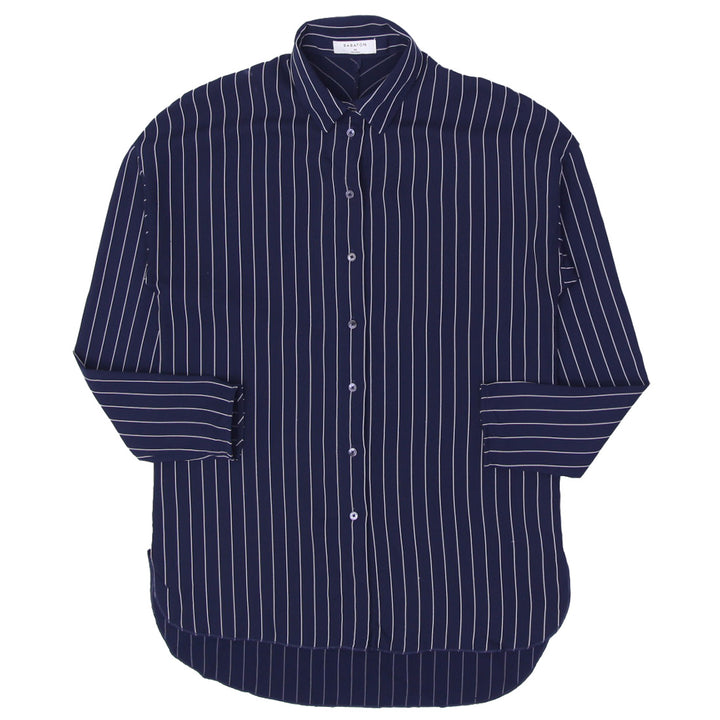 Ladies Babaton Striped Long Sleeve Button Blouse
