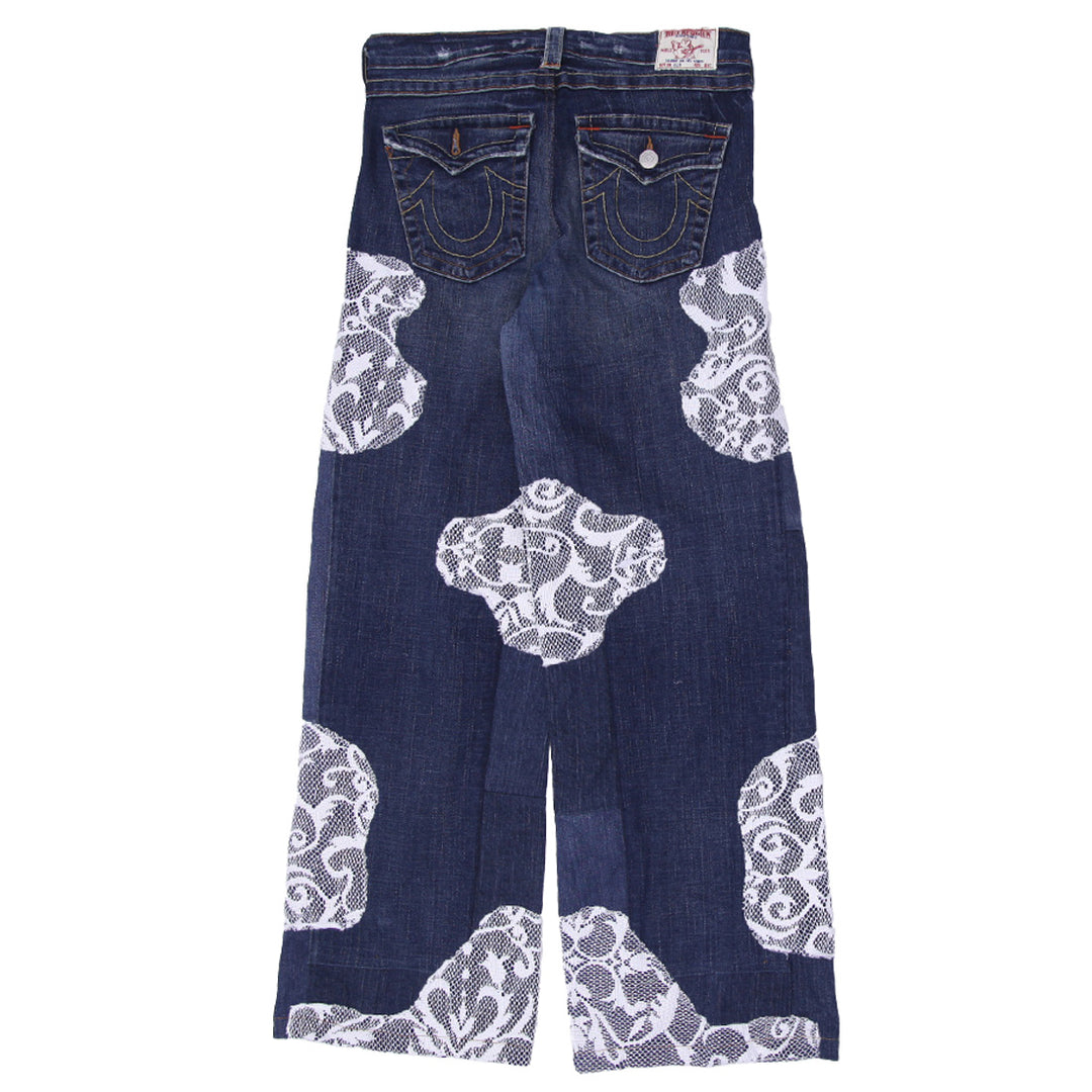 Rework Quick Turn Around Lace Patch Wide Leg Y2K Jeans - PDP109