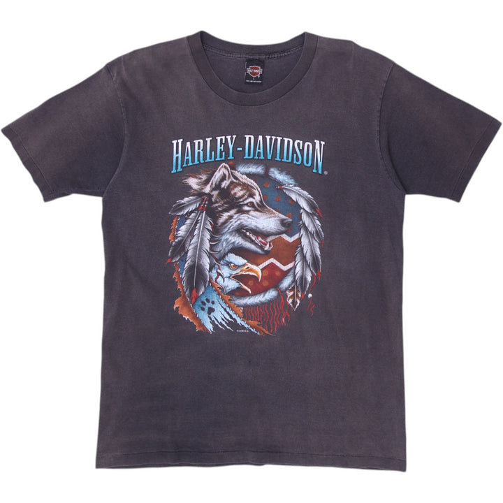 Vintage 90s Harley-Davidson Wolf Graphic T-Shirt Size L | Migration_T-Shirts | Fashion Rerun