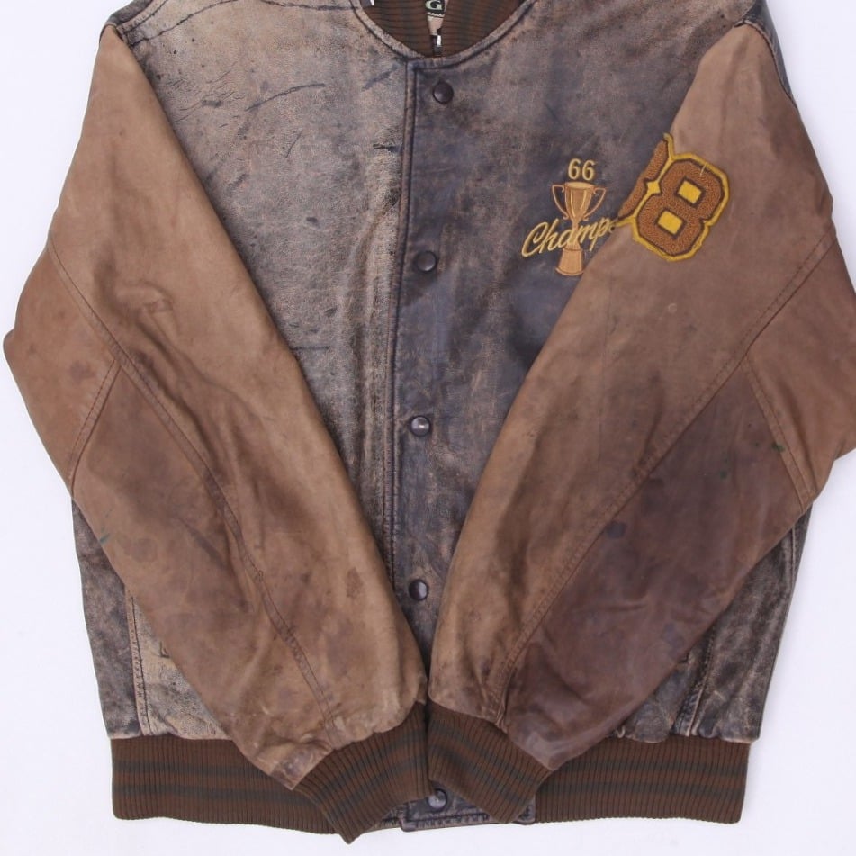 Vintage Gas House Gang 66 Champs Brown Leather Jacket L | Migration_Jackets - View 7 | Fashion Rerun