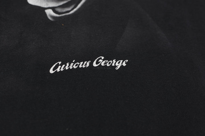 Vintage Cronies Curious George Monkey Black T-Shirt | Migration_T-Shirts UAENAT40 - Detail View | Fashion Rerun