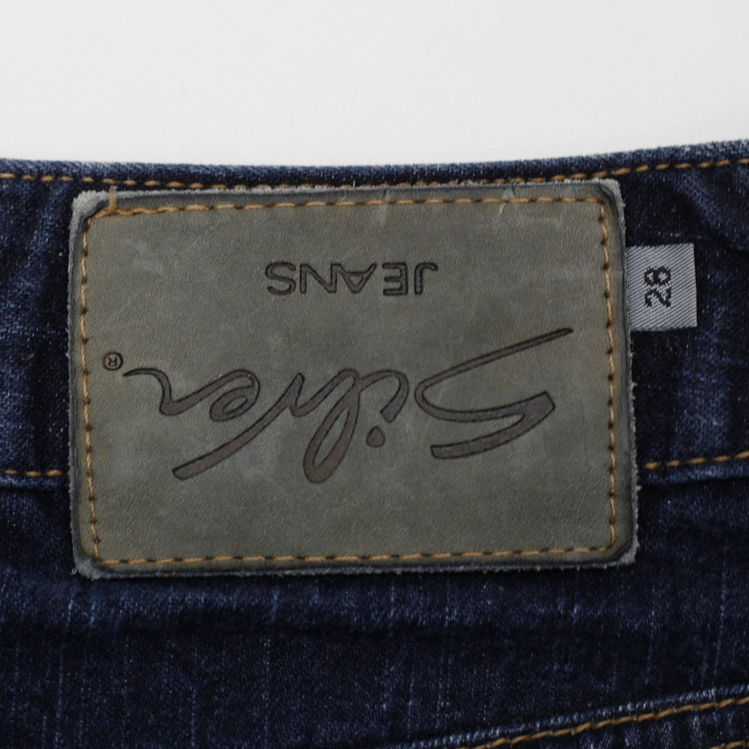 Y2K Womens Silver Jeans Denim Skirt Blue Mini Casual