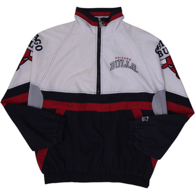 Vintage Mens Starter Chicago Bulls Jacket Black Red White Size L