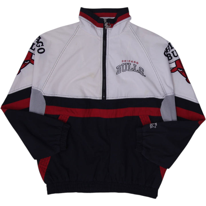 Vintage Mens Starter Chicago Bulls Jacket Black Red White Size L