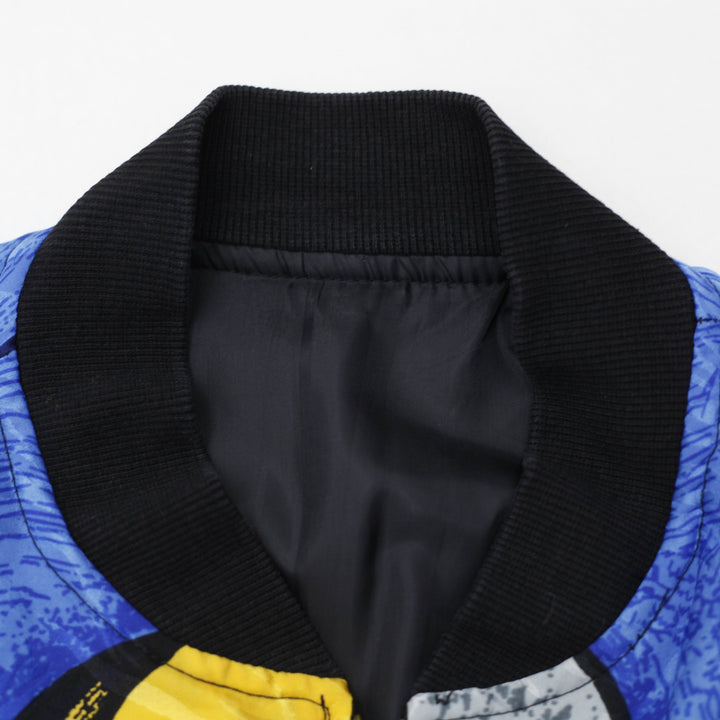 Vintage 80s Picasso Jacket Satin Abstract Art Bomber Windbreaker Size XXL | Migration_Jackets - Back View | Fashion Rerun