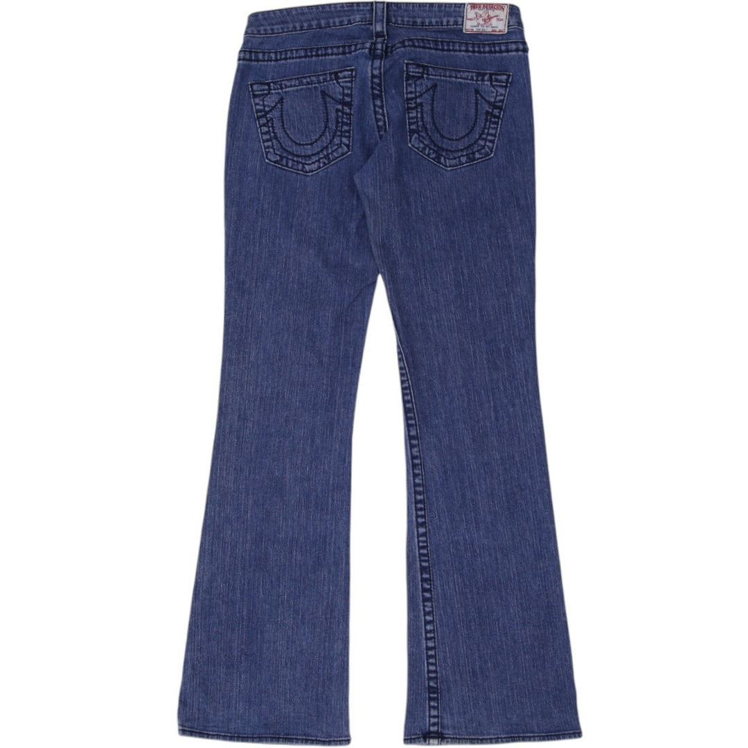Y2K Ladies True Religion Section Tony Big T Low Rise Flare Jeans Made In USA 30