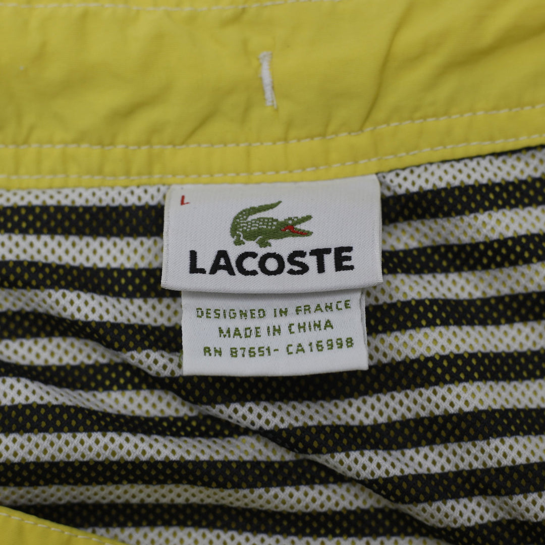 Mens Lacoste Swim Trunks Yellow Quick Dry Elastic Waistband