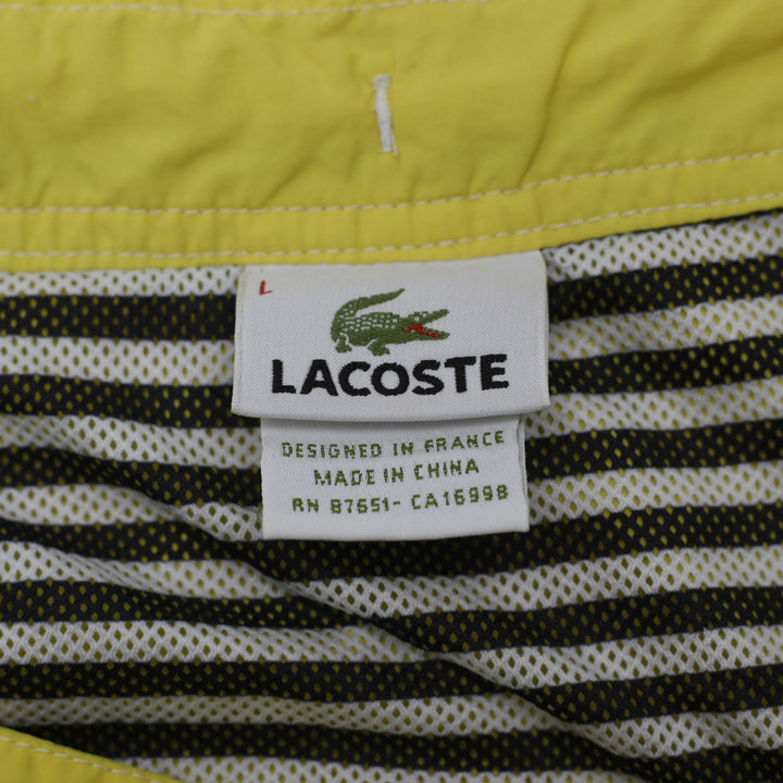 Mens Lacoste Swim Trunks Yellow Quick Dry Elastic Waistband