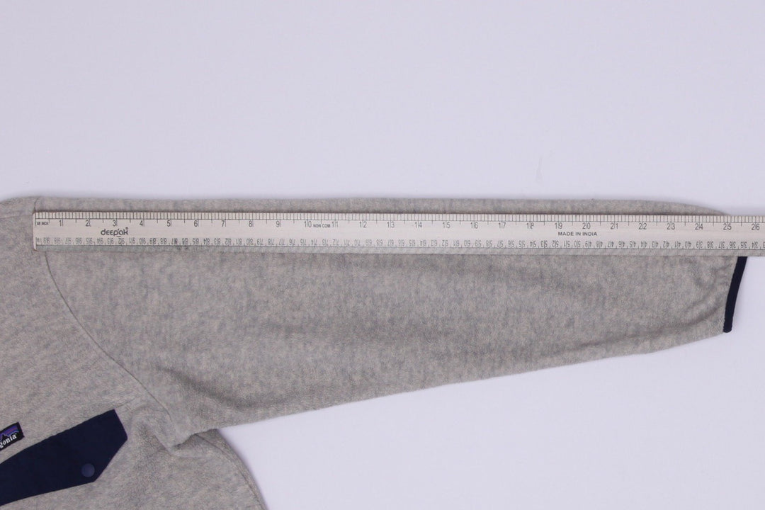 Vintage Mens Patagonia Synchilla Fleece Gray Snap-T Pullover Size M