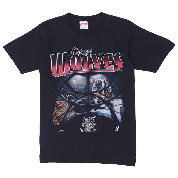 Vintage Chicago Wolves Nutmeg Mills T-Shirt Black, Made in USA Size L - Fashion Rerun Vintage Migration_T-Shirt