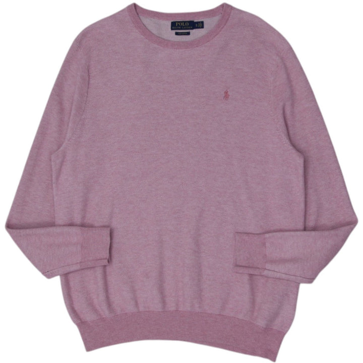 Mens Polo Ralph Lauren Sweater Pink Pima Cotton Crewneck | Migration_Jumper & Knitwear RL Collection | Fashion Rerun