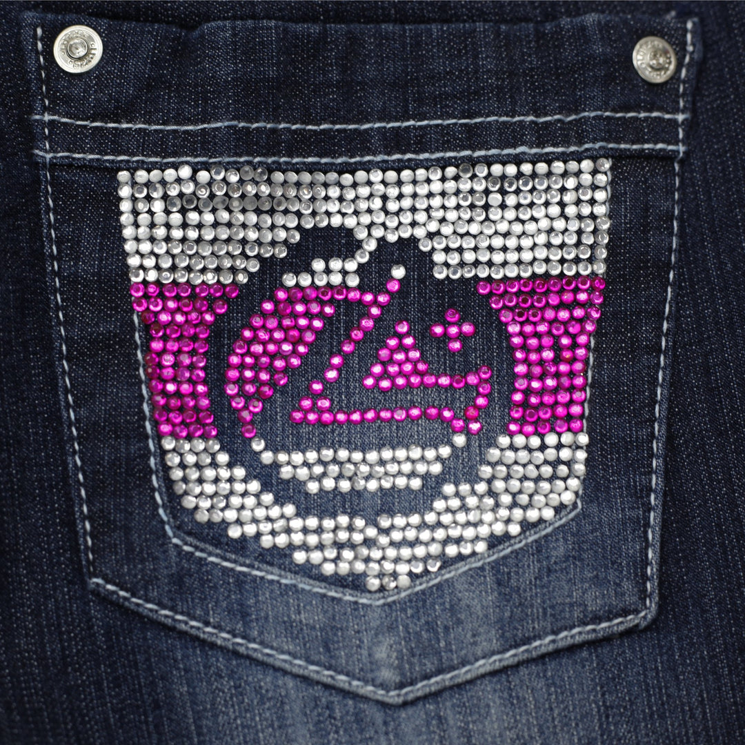 Y2K Ladies Washed Blue Embroidered Pockets Denim Flare Jeans Size 5 | Migration_Jeans & Pants - Detail View | Fashion Rerun