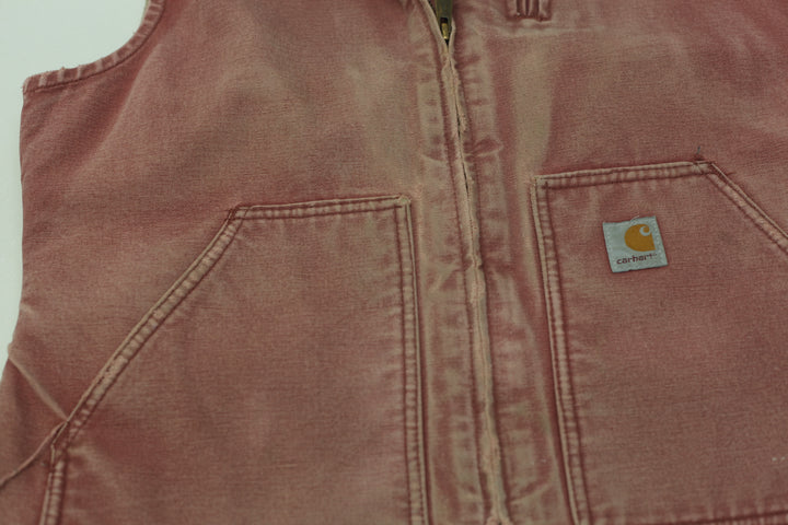 Ladies Carhartt WV001 VRS Faded Pink Fleece Lined Duck Vest